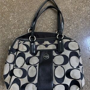 Coach Black and Tan Shoulder Bag (Cross body strap not included)